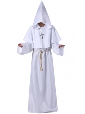 Wizard Robe White Hooded Robe - Adult Wizard Costumes